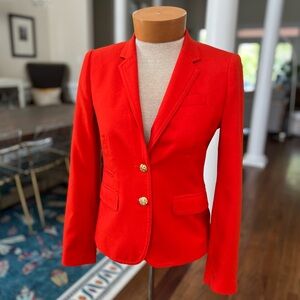 J.Crew Women’s Schoolboy Blazer size 00 Red-Orange Wool